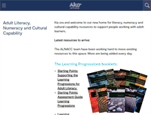 Tablet Screenshot of literacyandnumeracyforadults.com